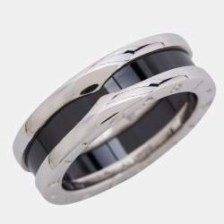 Bvlgari B-zero1 Save the Children Ceramic Sterling Silver Band Ring Size 57