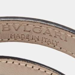 Bvlgari Black Leather Serpenti Forever Double Wrap Bracelet