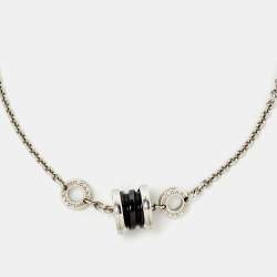 Pre Owned Bvlgari Save The Children Black Ceramic Sterling Silver Bracelet