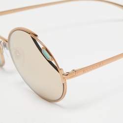 Pre Owned Bvlgari Rose Gold BV 6159 Mirrored Round Sunglasses