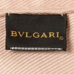 Pre Owned Bvlgari Blush Pink Logomania Silk Wool Stole
