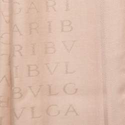 Pre Owned Bvlgari Blush Pink Logomania Silk Wool Stole