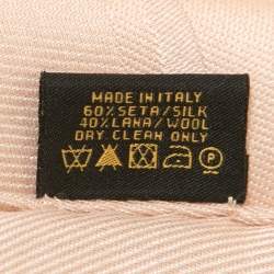 Pre Owned Bvlgari Blush Pink Logomania Silk Wool Stole