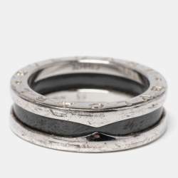 Bvlgari B.Zero1 Save The Children Ceramic Sterling Silver Ring Size 55