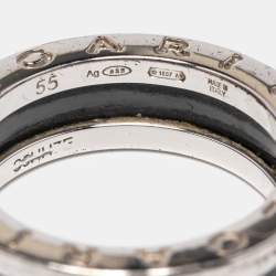 Bvlgari B.Zero1 Save The Children Ceramic Sterling Silver Ring Size 55