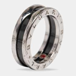 Bvlgari B.Zero1 Save The Children Ceramic Sterling Silver Ring Size 55