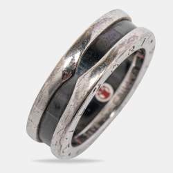 Bvlgari B.Zero1 Save The Children Ceramic Sterling Silver Ring Size 55