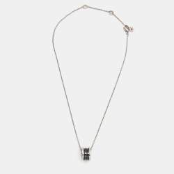 Pre Owned Bvlgari B.Zero1 Save The Children Ceramic Sterling Silver Pendant Necklace