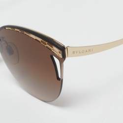 Pre Owned Bvlgari Brown/Gold 6110 Serpenti Cat Eye Sunglasses