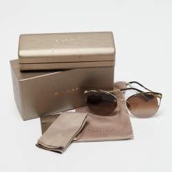 Pre Owned Bvlgari Brown/Gold 6110 Serpenti Cat Eye Sunglasses