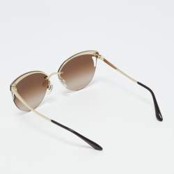 Pre Owned Bvlgari Brown/Gold 6110 Serpenti Cat Eye Sunglasses