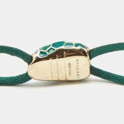 Pre Owned Bvlgari Serpenti Forever Enamel Gold Tone Cord Bracelet