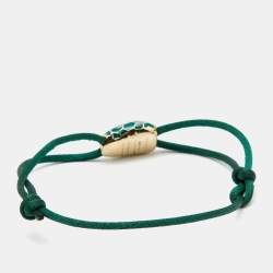 Pre Owned Bvlgari Serpenti Forever Enamel Gold Tone Cord Bracelet