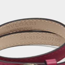 Bvlgari Serpenti Forever Enamel Leather Gold Tone Bracelet