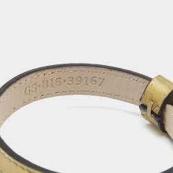 Bvlgari Serpenti Forever Golden Leather Enamel Gold Tone Bracelet
