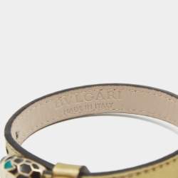 Bvlgari Serpenti Forever Golden Leather Enamel Gold Tone Bracelet