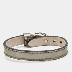 Bvlgari Serpenti Forever Leather Enamel Gold Tone Bracelet