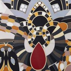 Pre Owned Bvlgari Cream Snake Printed Silk Heritage Square Scarf