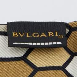 Pre Owned Bvlgari Black Serpenti Letter Logo Printed Silk Mini Shelley