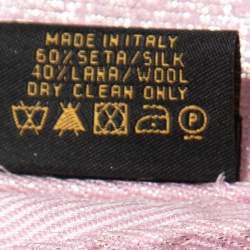 Pre Owned Bvlgari PInk Metallic Logomania Silk & Wool Stole