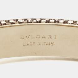 Pre Owned Bvlgari Serpenti Forever Metallic Karung Leather Open Cuff Bracelet