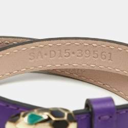 Bvlgari Purple Leather Serpenti Forever Wrap Bracelet