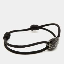 Bvlgari Serpenti Forever Dark Rutenium Black Cord Bracelet