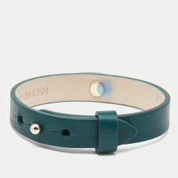 مملوكة مسبقًا Bvlgari Divas' Dream Leather Enamel Gold Tone Bracelet