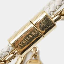 Bvlgari Serpenti Forever Leather Enamel Gold Tone Bracelet