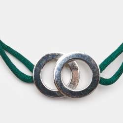 Bvlgari Bvlgari Interlocking Circles Sterling Silver Adjustable Cord Bracelet
