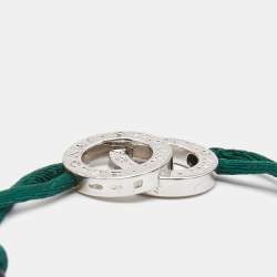 Bvlgari Bvlgari Interlocking Circles Sterling Silver Adjustable Cord Bracelet