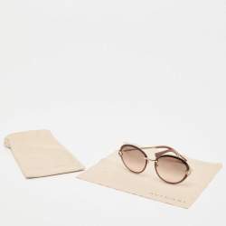 Pre Owned Bvlgari Brown Acetate 6101-B Gradient Round Sunglasses