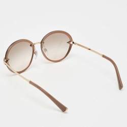 Pre Owned Bvlgari Brown Acetate 6101-B Gradient Round Sunglasses