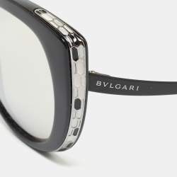 Bvlgari Black/Grey Serpenti 8178 Mirror Cat Eye Sunglasses