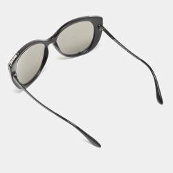 Bvlgari Black/Grey Serpenti 8178 Mirror Cat Eye Sunglasses