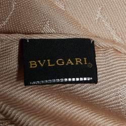 Bvlgari Beige Logomania Silk & Wool Jacquard Shawl