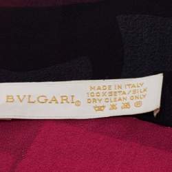 Pre Owned Bvlgari Black Logo Print Silk Stole