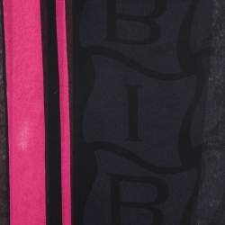 Pre Owned Bvlgari Black Logo Print Silk Stole