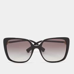 Pre Owned Bvlgari Black Gradient 8225-B Crystal Embellished Square Sunglasses