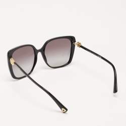 Pre Owned Bvlgari Black Gradient 8225-B Crystal Embellished Square Sunglasses