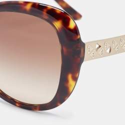Pre Owned Bvlgari Brown Tortoise Gradient 8199-B Oversized Sunglasses