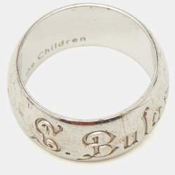 Pre Owned Bvlgari Save The Children Silver Band Ring Size 55