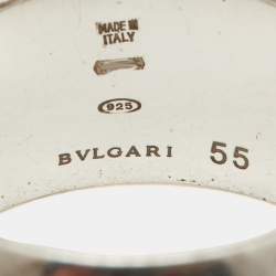 Pre Owned Bvlgari Save The Children Silver Band Ring Size 55