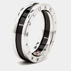 Pre Owned Bvlgari B.Zero1 Save the Children Ceramic Sterling Silver 1-Band Ring Size 63