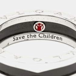 Pre Owned Bvlgari B.Zero1 Save the Children Ceramic Sterling Silver 1-Band Ring Size 63