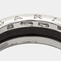 Pre Owned Bvlgari B.Zero1 Save the Children Ceramic Sterling Silver 1-Band Ring Size 63
