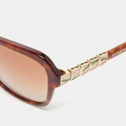 Pre Owned Bvlgari Brown Gradient BV Crystals 8142-B Butterfly Sunglasses