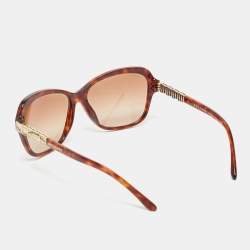 Pre Owned Bvlgari Brown Gradient BV Crystals 8142-B Butterfly Sunglasses