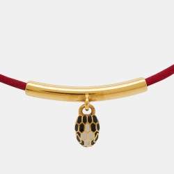 Bvlgari Serpenti Forever Enamel Gold Tone Cord Bracelet