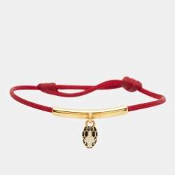 Bvlgari Serpenti Forever Enamel Gold Tone Cord Bracelet